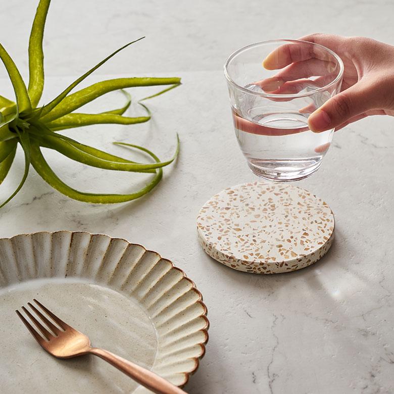 コースター おしゃれ アクセサリートレイ 置物 玄関 小物置き トレー オブジェ テラゾー プレート ディスプレイ 北欧 リゾート 雑貨 インテリア 西海岸 14198 | ELEMENTS（インテリア） | 10