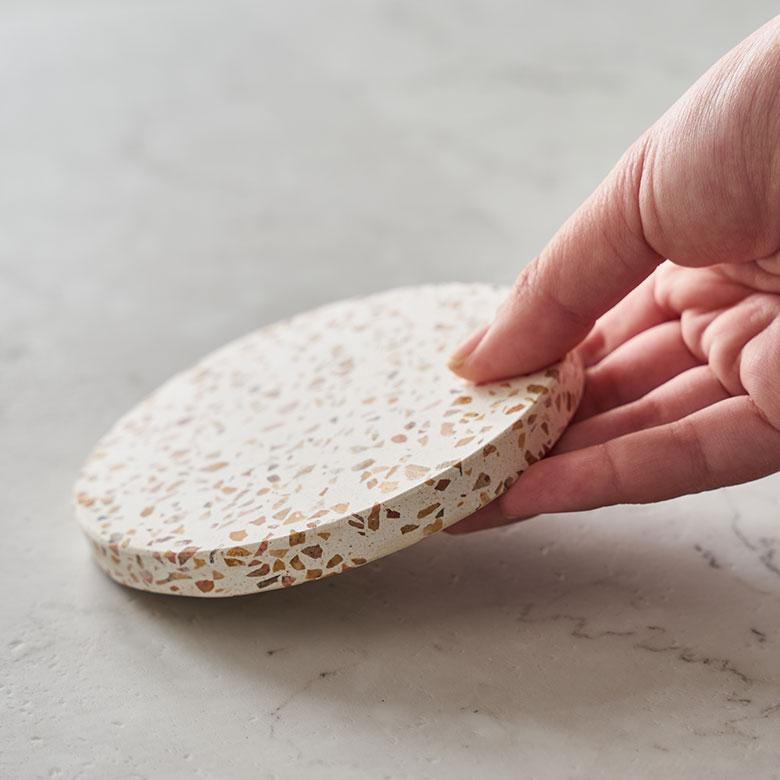 コースター おしゃれ アクセサリートレイ 置物 玄関 小物置き トレー オブジェ テラゾー プレート ディスプレイ 北欧 リゾート 雑貨 インテリア 西海岸 14198 | ELEMENTS（インテリア） | 14