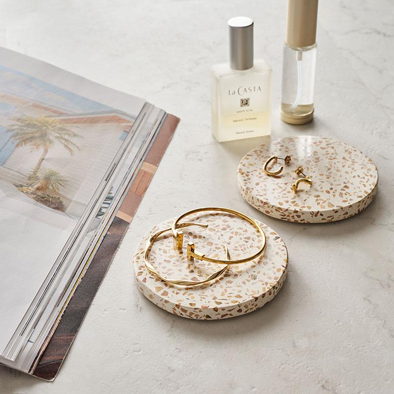 コースター おしゃれ アクセサリートレイ 置物 玄関 小物置き トレー オブジェ テラゾー プレート ディスプレイ 北欧 リゾート 雑貨 インテリア 西海岸 14198 | ELEMENTS（インテリア） | 08