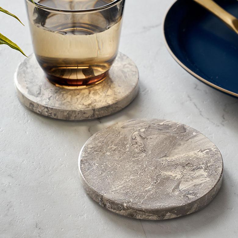 コースター おしゃれ アクセサリートレイ 置物 玄関 小物置き トレー オブジェ 大理石 プレート ディスプレイ 北欧 リゾート 雑貨 インテリア 飾り 西海岸 14201 | ELEMENTS（インテリア）