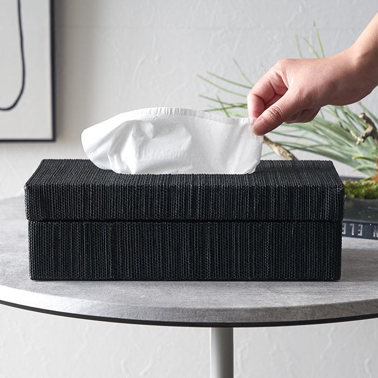 ティッシュケース 蓋付き レギュラーサイズ 箱 ティッシュカバー メンドン 天然素材 ソフトパック コンパクト ティッシュ 14210 | ELEMENTS（インテリア） | 07