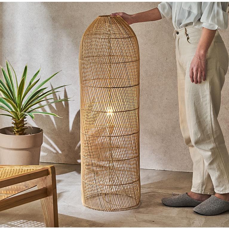 フロアライト スタンドライト おしゃれ ラタン シェード ランプ フロア 照明 籐 ライト 間接照明 寝室 高さ100cm 北欧 リゾート 家具 インテリア 西海岸 14225 | ELEMENTS（インテリア） | 11