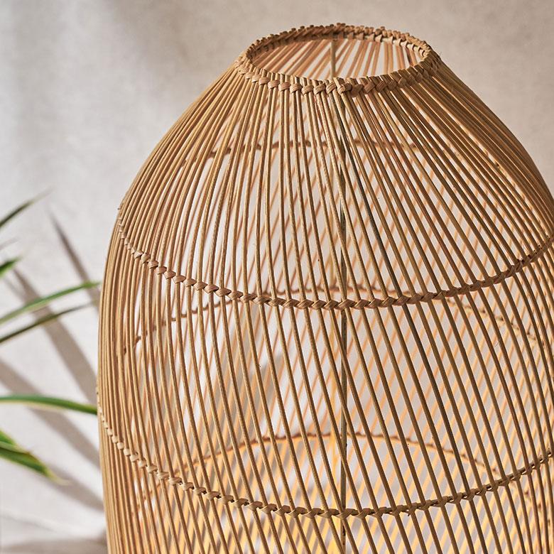 フロアライト スタンドライト おしゃれ ラタン シェード ランプ フロア 照明 籐 ライト 間接照明 寝室 高さ100cm 北欧 リゾート 家具 インテリア 西海岸 14225 | ELEMENTS（インテリア） | 02