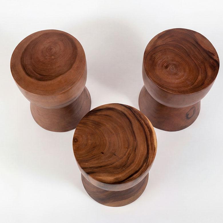 サイドテーブル 丸 無垢 スツール ウッド 椅子 木製 いす 天然木 モンキーポッド ラウンド カフェテーブル おしゃれ 木製スツール高さ45cm 北欧 アジアン 14226 | ELEMENTS（インテリア） | 10