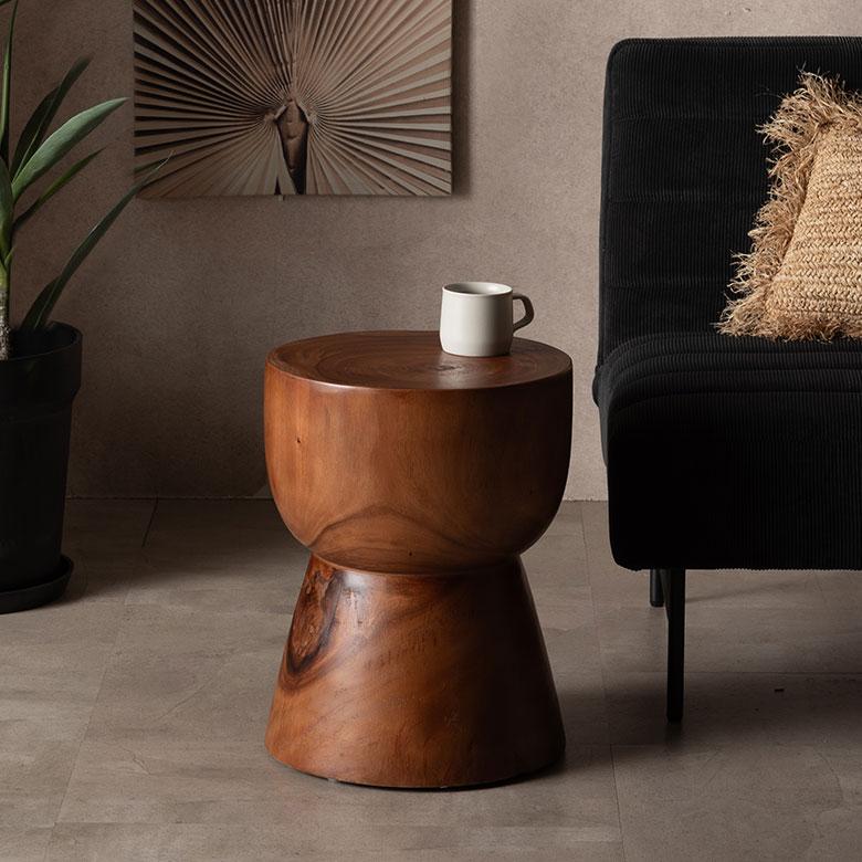 サイドテーブル 丸 無垢 スツール ウッド 椅子 木製 いす 天然木 モンキーポッド ラウンド カフェテーブル おしゃれ 木製スツール高さ45cm 北欧 アジアン 14226 | ELEMENTS（インテリア） | 13