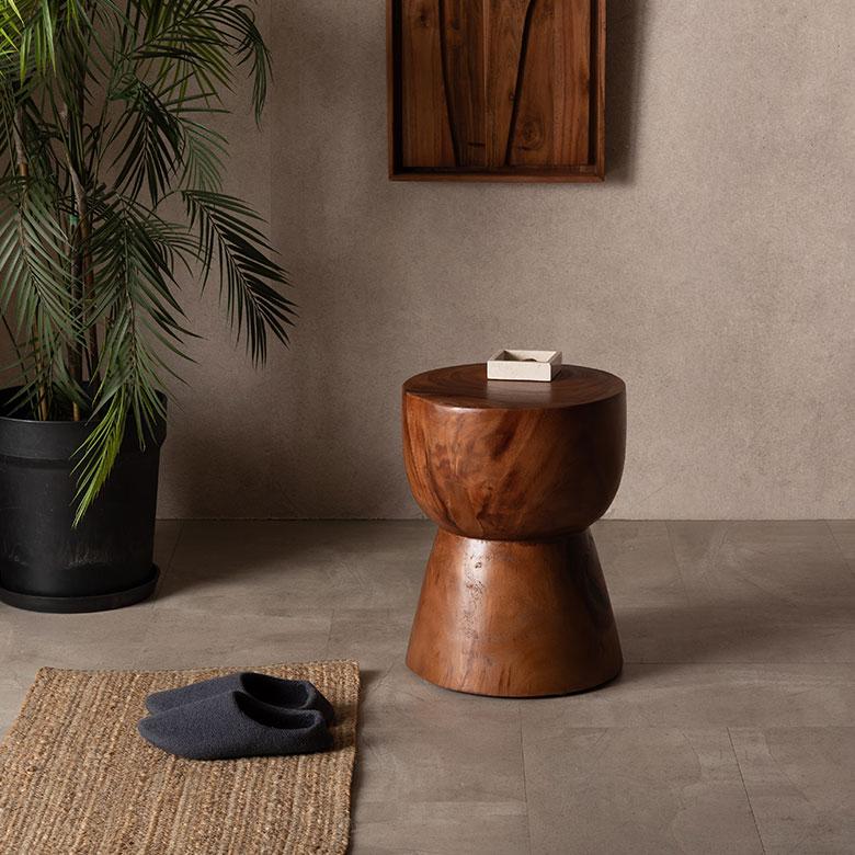 サイドテーブル 丸 無垢 スツール ウッド 椅子 木製 いす 天然木 モンキーポッド ラウンド カフェテーブル おしゃれ 木製スツール高さ45cm 北欧 アジアン 14226 | ELEMENTS（インテリア） | 15