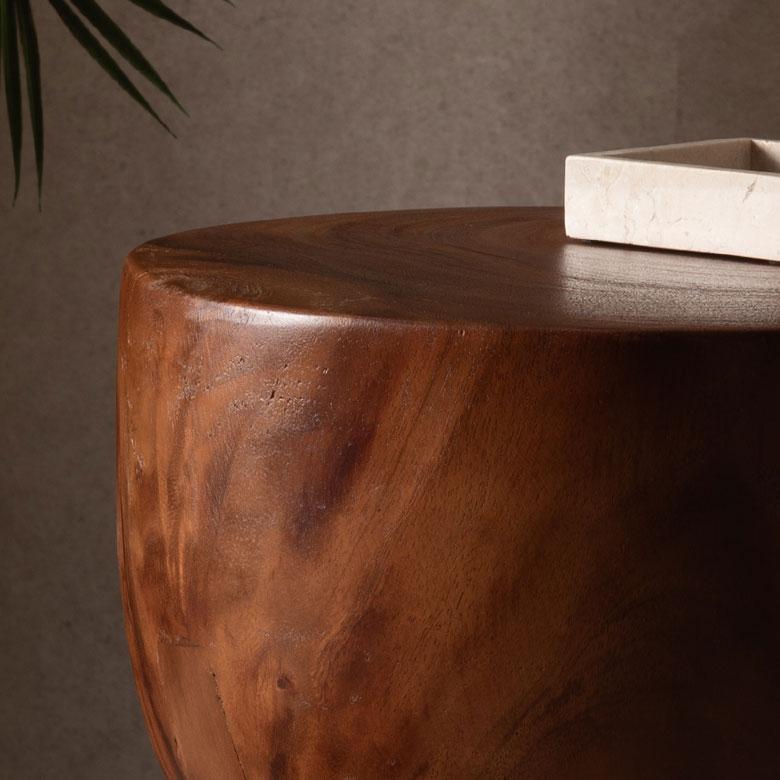 サイドテーブル 丸 無垢 スツール ウッド 椅子 木製 いす 天然木 モンキーポッド ラウンド カフェテーブル おしゃれ 木製スツール高さ45cm 北欧 アジアン 14226 | ELEMENTS（インテリア） | 02