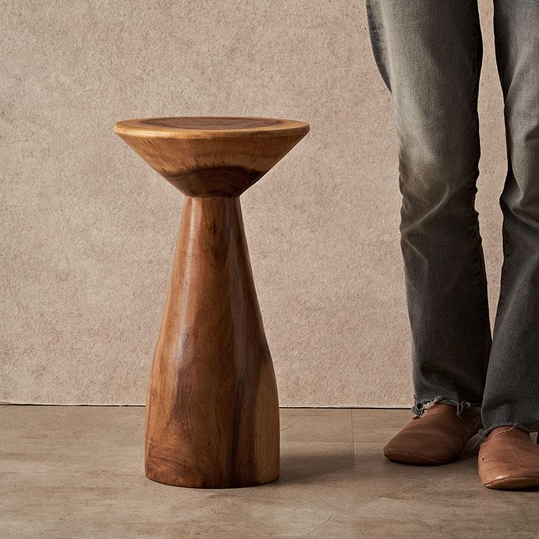 サイドテーブル スリム テーブル 円形 カフェテーブル 丸 無垢 ウッド 天然木 ラウンド 直径25cm おしゃれ ソファテーブル 木製 スワー 北欧 西海岸 14228 | ELEMENTS（インテリア） | 11