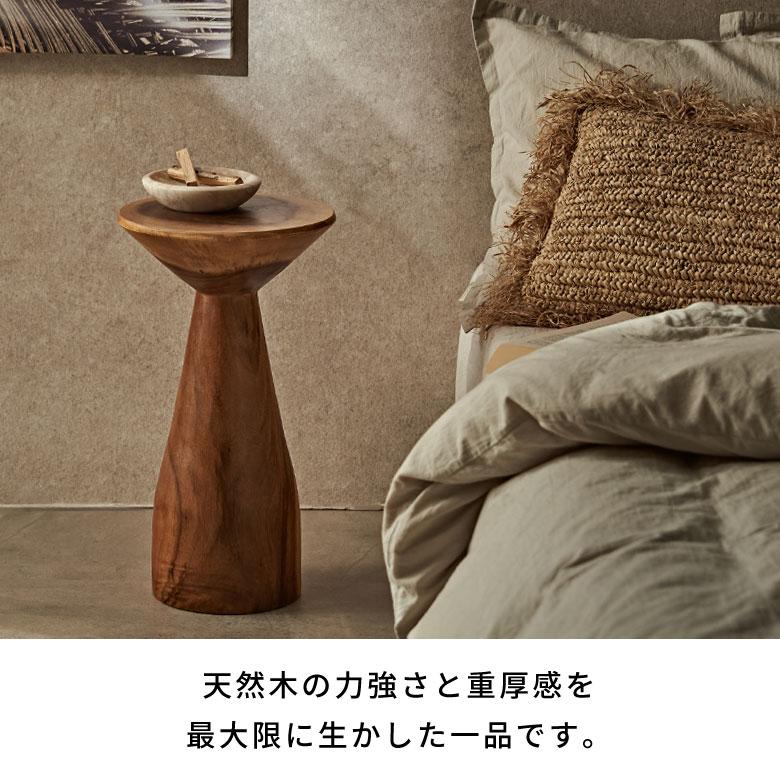 サイドテーブル スリム テーブル 円形 カフェテーブル 丸 無垢 ウッド 天然木 ラウンド 直径25cm おしゃれ ソファテーブル 木製 スワー 北欧 西海岸 14228 | ELEMENTS（インテリア） | 07