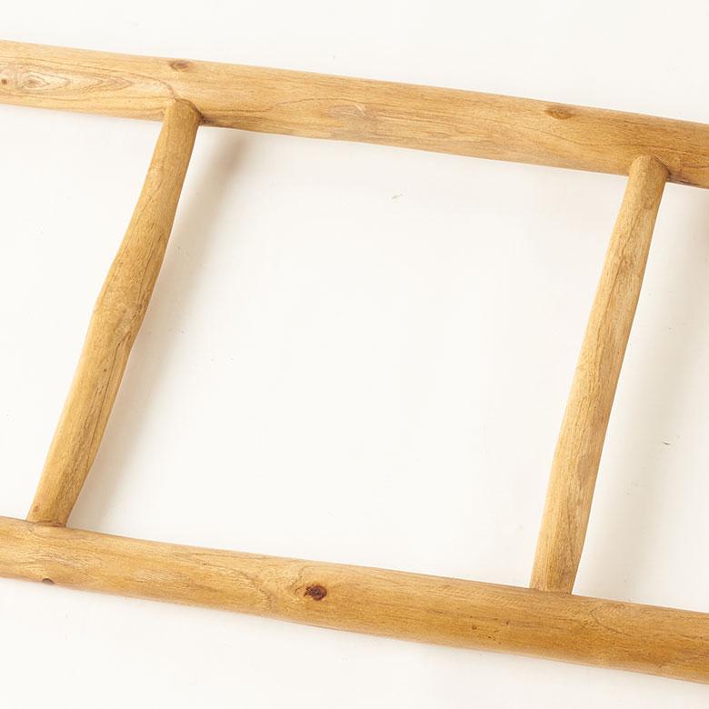 ラダーラック 木製 ラダーハンガー ハンガーラック 立てかけ ラック タオルハンガー 収納 タオル掛け 洗面所 壁 おしゃれ 無垢材 チーク材 北欧 西海岸 14229 | ELEMENTS（インテリア） | 14