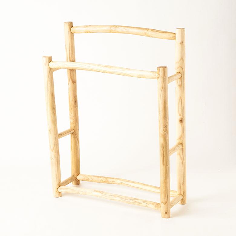 タオルハンガースタンド タオルハンガー 2連 タオル干し スタンド 天然木 タオル掛け 無垢材 タオルスタンド 洗面所 バスタオル チーク材 北欧 西海岸 14231 | ELEMENTS（インテリア） | 12