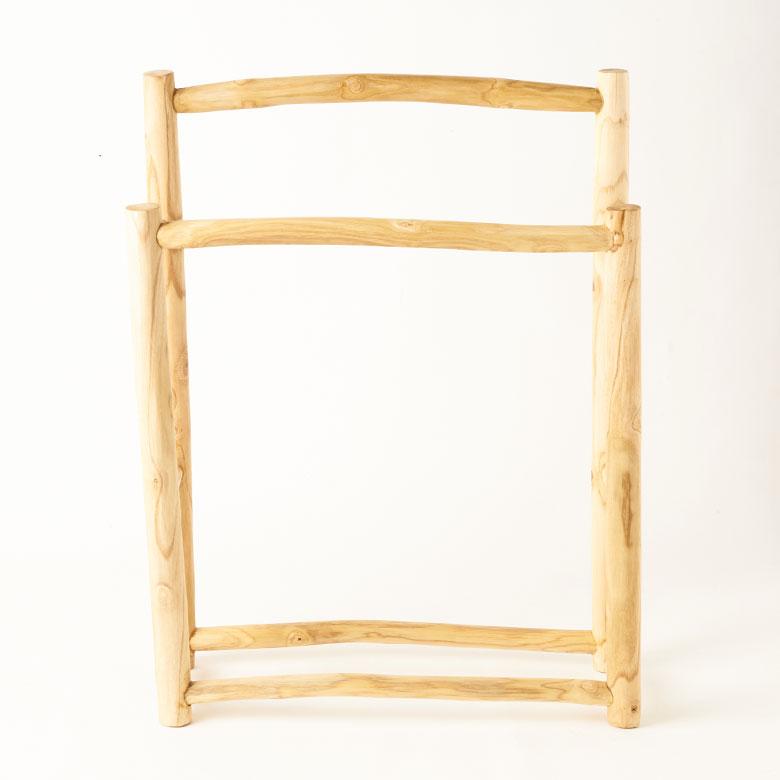 タオルハンガースタンド タオルハンガー 2連 タオル干し スタンド 天然木 タオル掛け 無垢材 タオルスタンド 洗面所 バスタオル チーク材 北欧 西海岸 14231 | ELEMENTS（インテリア） | 13