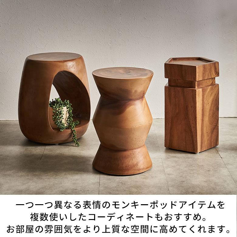 スツール 木製 丸 丸椅子 天然木 サイドテーブル おしゃれ モンキーポッド ウッドスツール フラワースタンド 北欧 リゾート 家具 インテリア 室内 西海岸 14237 | ELEMENTS（インテリア） | 11