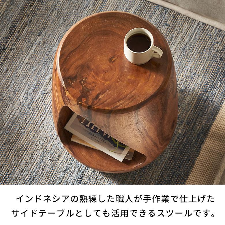 スツール 木製 丸 丸椅子 天然木 サイドテーブル おしゃれ モンキーポッド ウッドスツール フラワースタンド 北欧 リゾート 家具 インテリア 室内 西海岸 14238 | ELEMENTS（インテリア） | 04