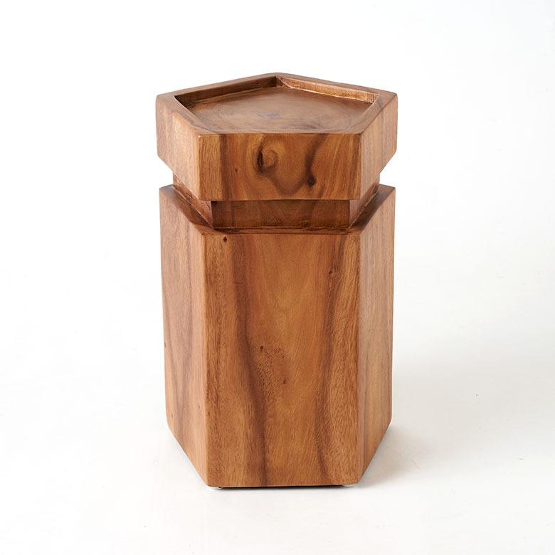 スツール 木製 丸 六角 天然木 サイドテーブル おしゃれ モンキーポッド ウッドスツール 無垢 フラワースタンド 木 北欧 リゾート 家具 インテリア 西海岸 14239 | ELEMENTS（インテリア） | 11