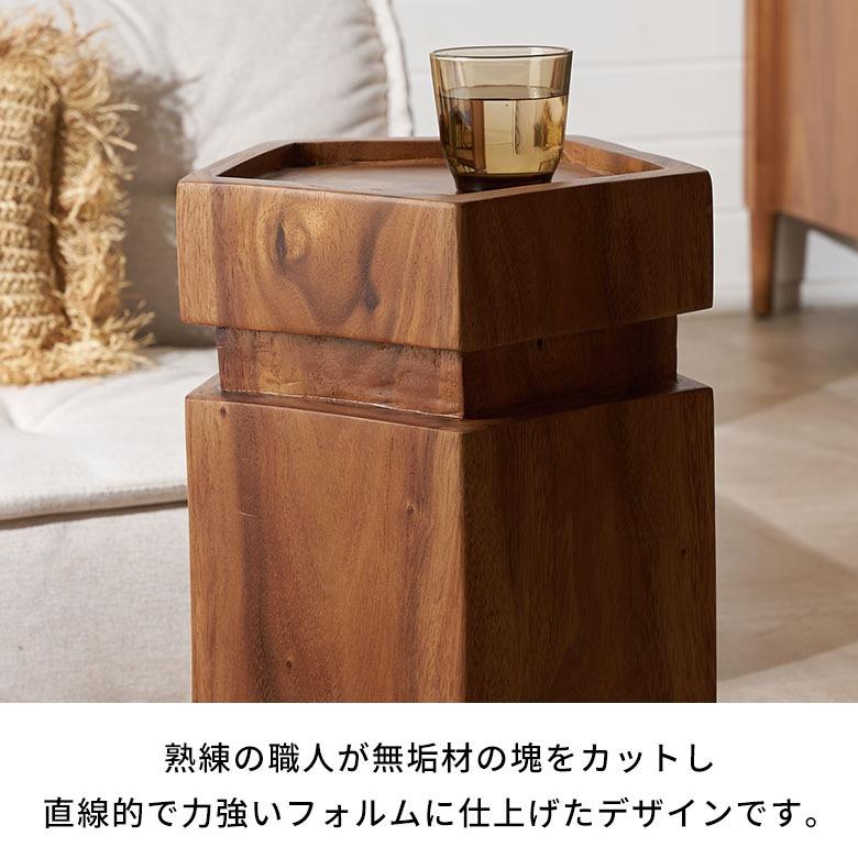 スツール 木製 丸 六角 天然木 サイドテーブル おしゃれ モンキーポッド ウッドスツール 無垢 フラワースタンド 木 北欧 リゾート 家具 インテリア 西海岸 14239 | ELEMENTS（インテリア） | 02