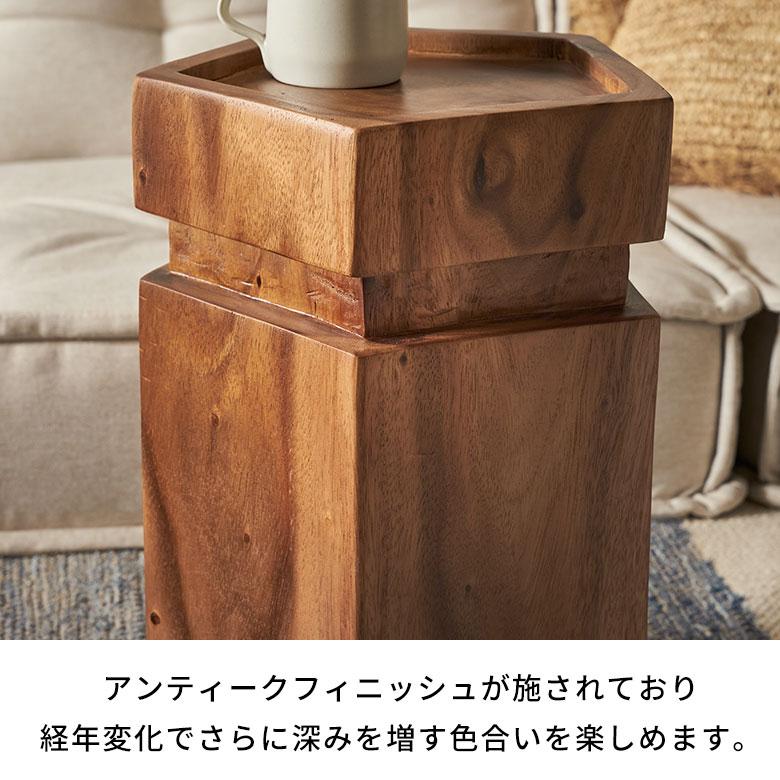 スツール 木製 丸 六角 天然木 サイドテーブル おしゃれ モンキーポッド ウッドスツール 無垢 フラワースタンド 木 北欧 リゾート 家具 インテリア 西海岸 14239 | ELEMENTS（インテリア） | 06