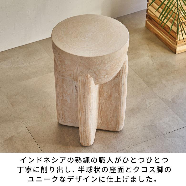 スツール 木製 丸 円柱 天然木 サイドテーブル おしゃれ モンキーポッド ウッドスツール 無垢 フラワースタンド 北欧 リゾート 家具 インテリア 西海岸 14241 | ELEMENTS（インテリア） | 04