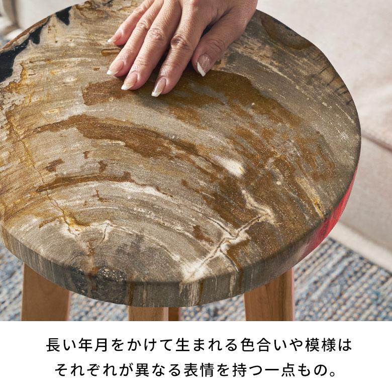 サイドテーブル おしゃれ 木製 ウッド 脚 ソファ テーブル ナイトテーブル 無垢 完成品 フラワースタンド 珪化木 北欧 リゾート 家具 インテリア 西海岸 14243 | ELEMENTS（インテリア） | 02