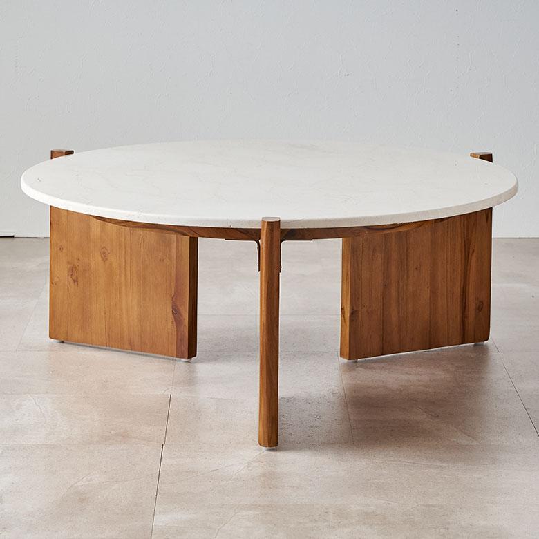 ローテーブル おしゃれ 木製 センターテーブル 天然木 モンキーポッド テーブル 完成品 円形 大理石 リビング 北欧 リゾート 家具 インテリア 西海岸 14245 | ELEMENTS（インテリア） | 16