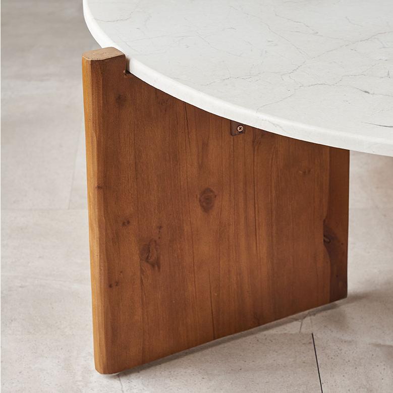 ローテーブル おしゃれ 木製 センターテーブル 天然木 モンキーポッド テーブル 完成品 円形 大理石 リビング 北欧 リゾート 家具 インテリア 西海岸 14245 | ELEMENTS（インテリア） | 17