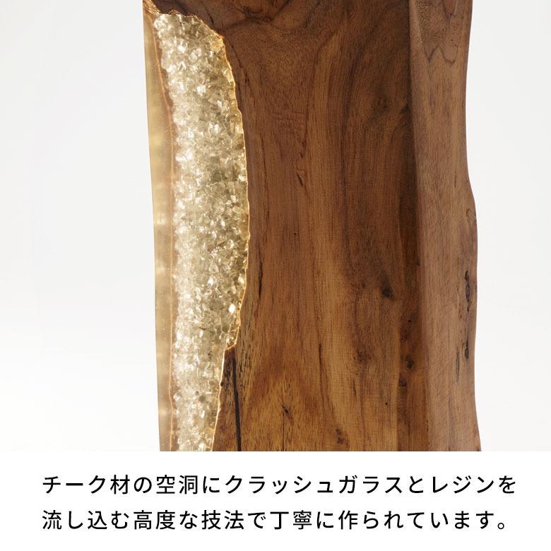 ガラス オブジェ 木製 置物 飾り おしゃれ 天然木 チーク スタンドオブジェ ブックエンド ウッド レジン 本立て 北欧 リゾート 雑貨 インテリア 西海岸 14246 | ELEMENTS（インテリア） | 02