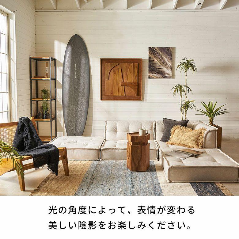 ウォールアート 壁掛け 壁飾り 木製 壁 アート パネル 3D 天然木 チーク 80×80cm 木彫り レリーフ 彫刻 おしゃれ 北欧 リゾート 雑貨 インテリア 西海岸 14250 | ELEMENTS（インテリア） | 09