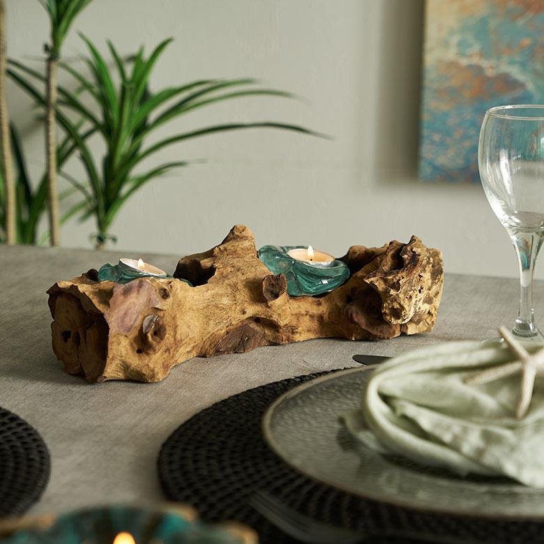 キャンドルホルダー ガラス 古木 インテリア オブジェ キャンドル ホルダー ろうそく 立て 置物 蝋燭 おしゃれ 北欧 リゾート 雑貨 インテリア 西海岸 14256 | ELEMENTS（インテリア） | 12