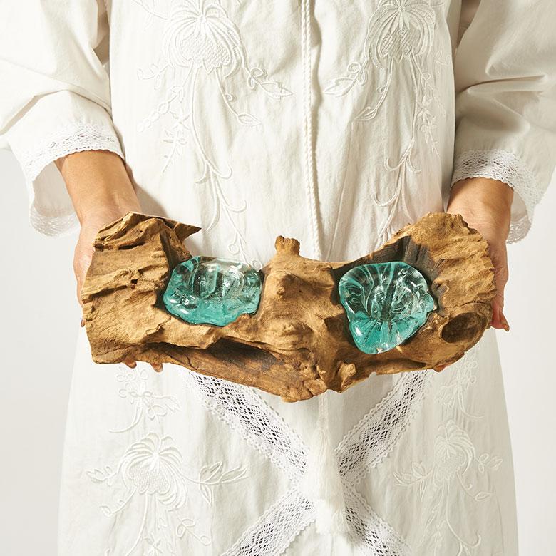 キャンドルホルダー ガラス 古木 インテリア オブジェ キャンドル ホルダー ろうそく 立て 置物 蝋燭 おしゃれ 北欧 リゾート 雑貨 インテリア 西海岸 14256 | ELEMENTS（インテリア） | 13