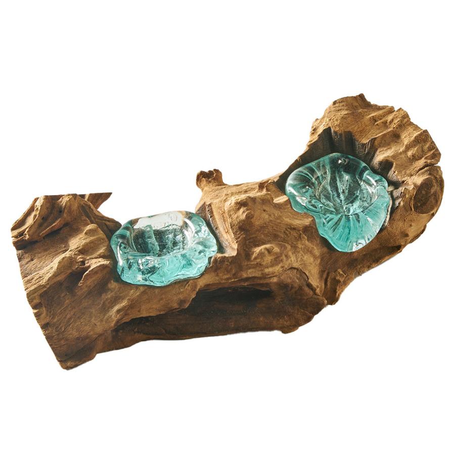 キャンドルホルダー ガラス 古木 インテリア オブジェ キャンドル ホルダー ろうそく 立て 置物 蝋燭 おしゃれ 北欧 リゾート 雑貨 インテリア 西海岸 14256 | ELEMENTS（インテリア） | 20