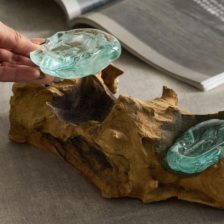 キャンドルホルダー ガラス 古木 インテリア オブジェ キャンドル ホルダー ろうそく 立て 置物 蝋燭 おしゃれ 北欧 リゾート 雑貨 インテリア 西海岸 14256 | ELEMENTS（インテリア） | 06