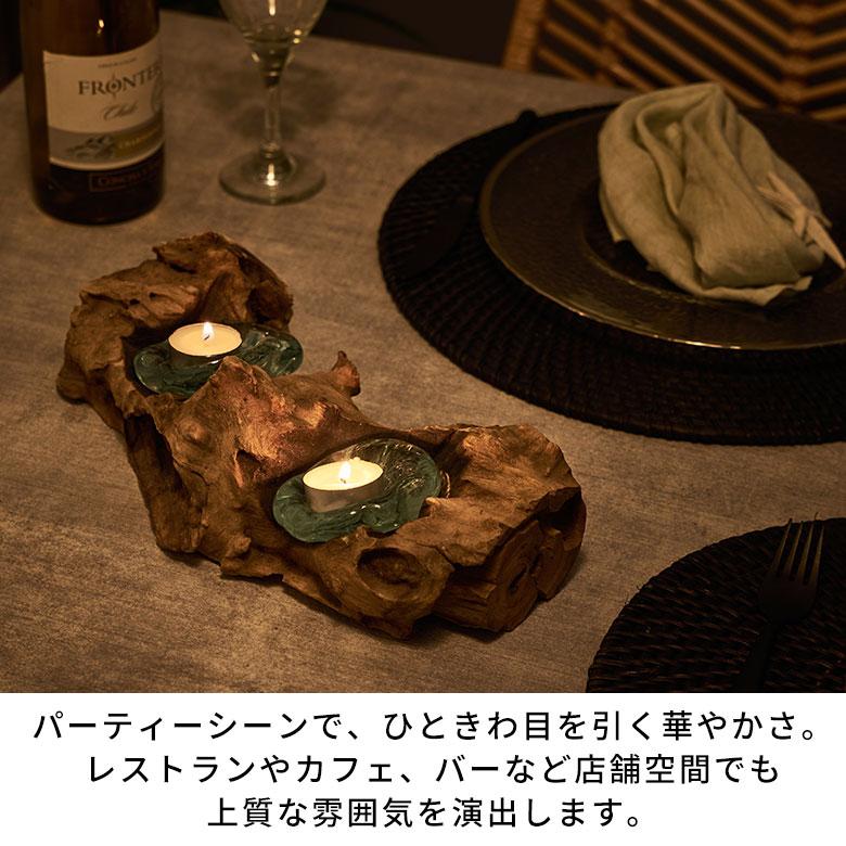 キャンドルホルダー ガラス 古木 インテリア オブジェ キャンドル ホルダー ろうそく 立て 置物 蝋燭 おしゃれ 北欧 リゾート 雑貨 インテリア 西海岸 14256 | ELEMENTS（インテリア） | 09