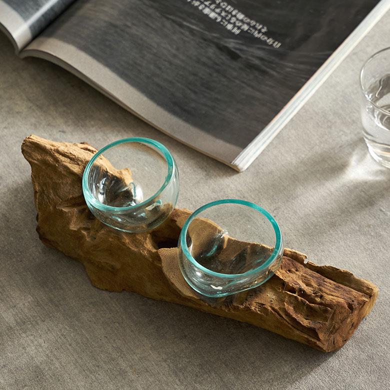 キャンドルホルダー ガラス 古木 インテリア オブジェ キャンドル ホルダー ろうそく 立て 置物 蝋燭 おしゃれ 北欧 リゾート 雑貨 インテリア 西海岸 14257 | ELEMENTS（インテリア） | 10