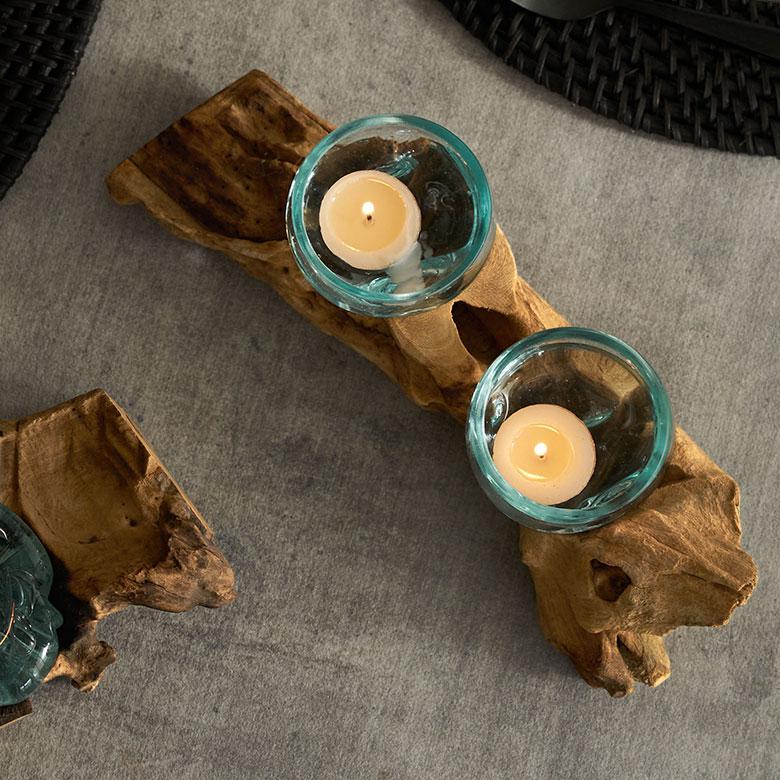 キャンドルホルダー ガラス 古木 インテリア オブジェ キャンドル ホルダー ろうそく 立て 置物 蝋燭 おしゃれ 北欧 リゾート 雑貨 インテリア 西海岸 14257 | ELEMENTS（インテリア） | 12