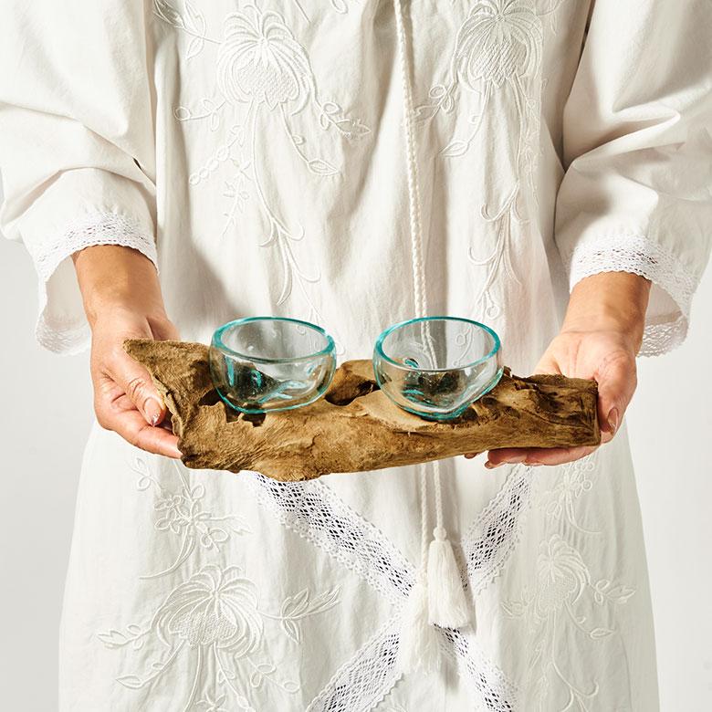 キャンドルホルダー ガラス 古木 インテリア オブジェ キャンドル ホルダー ろうそく 立て 置物 蝋燭 おしゃれ 北欧 リゾート 雑貨 インテリア 西海岸 14257 | ELEMENTS（インテリア） | 13