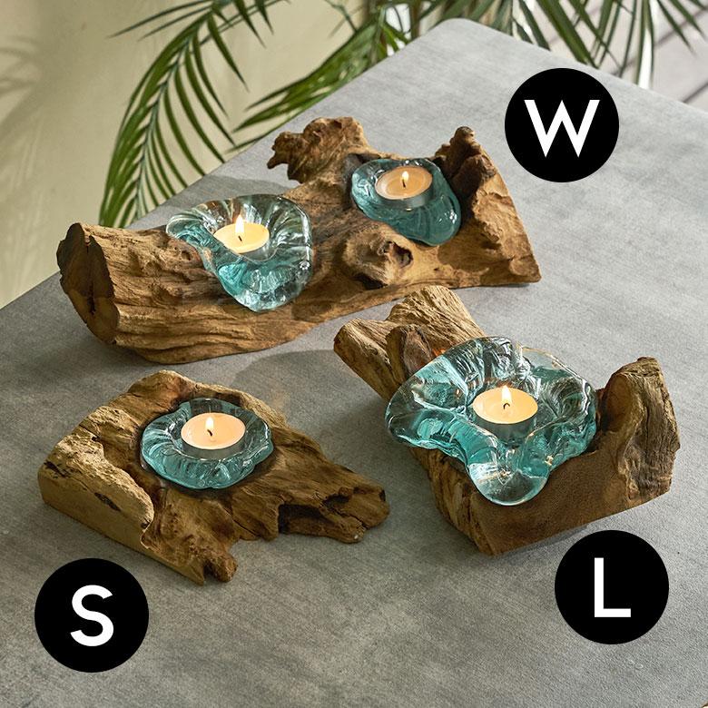 キャンドルホルダー ガラス 古木 インテリア オブジェ キャンドル ホルダー ろうそく 立て 置物 蝋燭 おしゃれ 北欧 リゾート 雑貨 インテリア 西海岸 14258 | ELEMENTS（インテリア） | 16