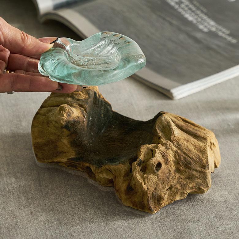 キャンドルホルダー ガラス 古木 インテリア オブジェ キャンドル ホルダー ろうそく 立て 置物 蝋燭 おしゃれ 北欧 リゾート 雑貨 インテリア 西海岸 14258 | ELEMENTS（インテリア） | 06