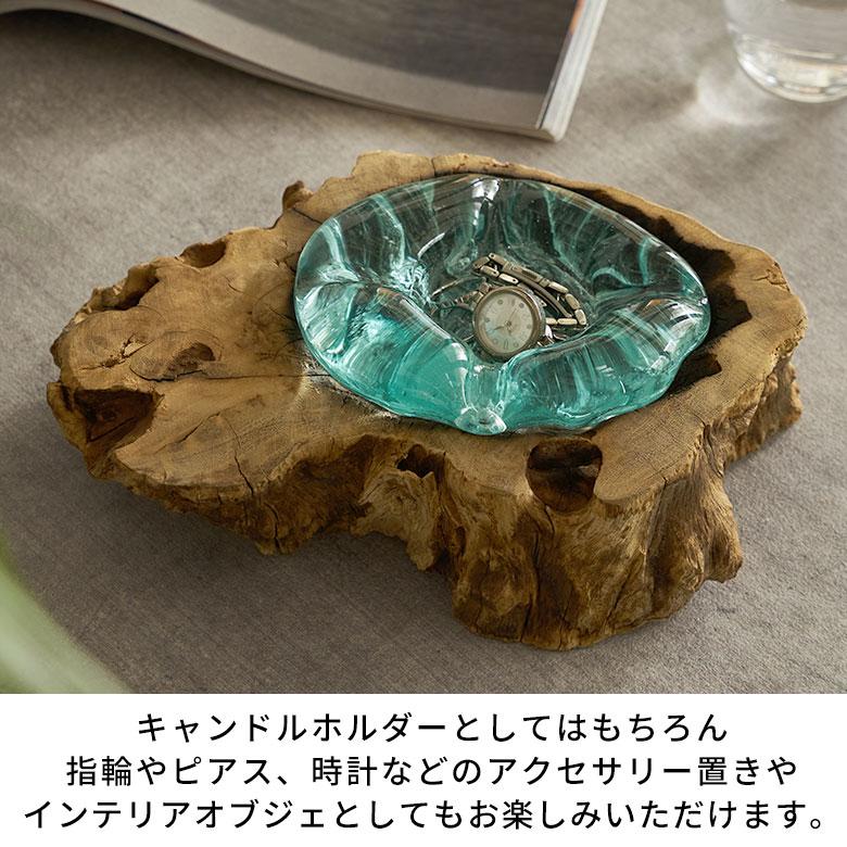 キャンドルホルダー ガラス 古木 インテリア オブジェ キャンドル ホルダー ろうそく 立て 置物 蝋燭 おしゃれ 北欧 リゾート 雑貨 インテリア 西海岸 14259 | ELEMENTS（インテリア） | 05