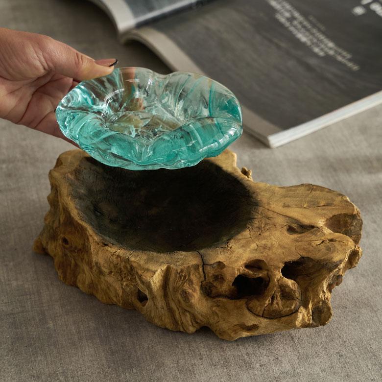 キャンドルホルダー ガラス 古木 インテリア オブジェ キャンドル ホルダー ろうそく 立て 置物 蝋燭 おしゃれ 北欧 リゾート 雑貨 インテリア 西海岸 14259 | ELEMENTS（インテリア） | 06