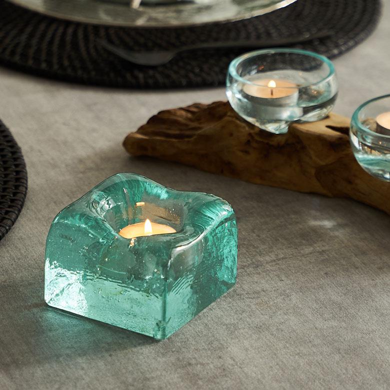 キャンドルホルダー ガラス インテリア オブジェ キャンドル ホルダー ろうそく 立て 置物 蝋燭 天然木 おしゃれ 北欧 リゾート 雑貨 インテリア 西海岸 14260 | ELEMENTS（インテリア） | 12