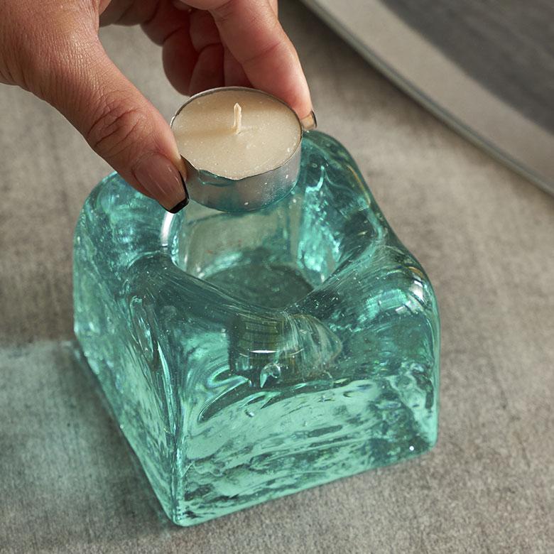 キャンドルホルダー ガラス インテリア オブジェ キャンドル ホルダー ろうそく 立て 置物 蝋燭 天然木 おしゃれ 北欧 リゾート 雑貨 インテリア 西海岸 14260 | ELEMENTS（インテリア） | 06