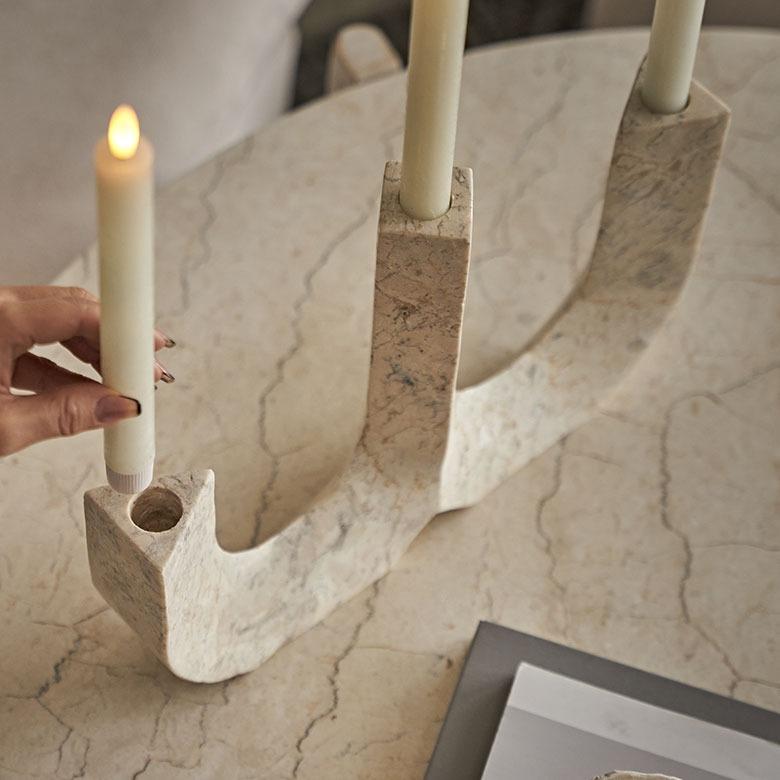 キャンドルスタンド キャンドルホルダー おしゃれ 大理石 3本立て 蝋燭立て テーパーキャンドルホルダー 飾り 北欧 リゾート 雑貨 インテリア 西海岸 14261 | ELEMENTS（インテリア） | 05