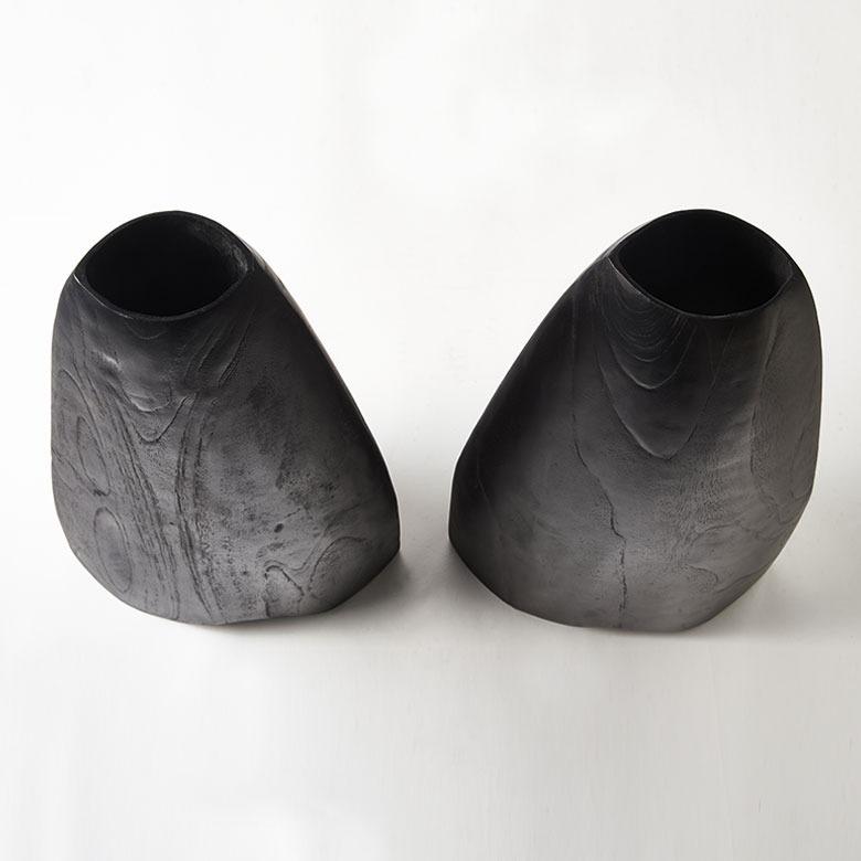 フラワーベース 木製 花瓶 大きい 黒 チーク材 造花 フェイクグリーン ブラック オブジェ ディスプレイ おしゃれ 北欧 リゾート 雑貨 インテリア 西海岸 14272 | ブランド登録なし | 12