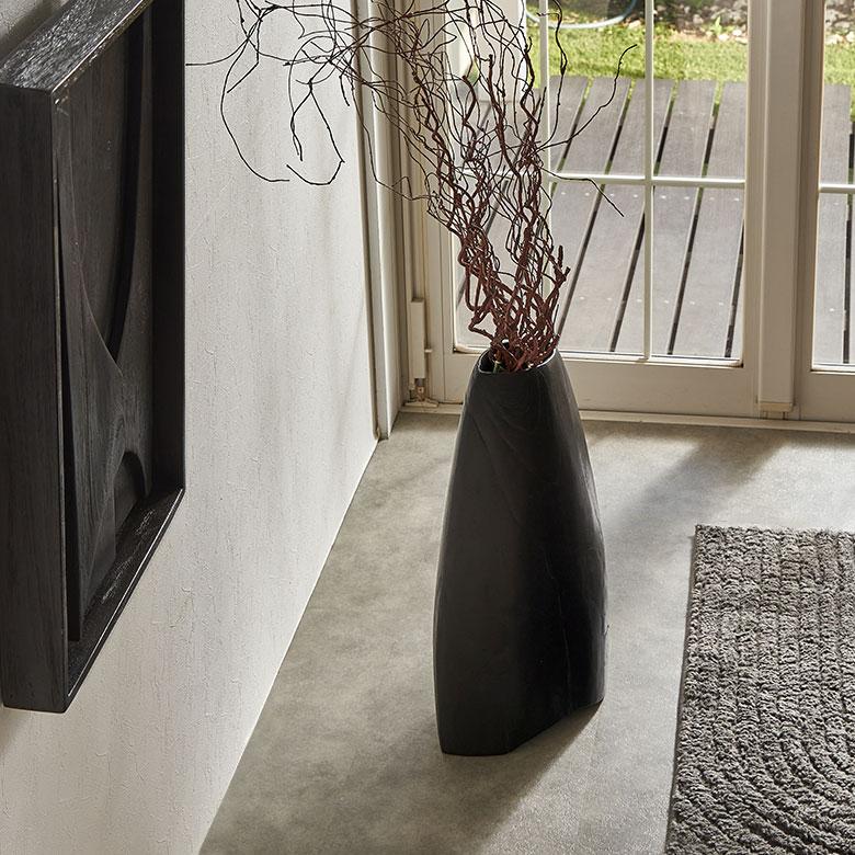 フラワーベース 木製 花瓶 大きい 黒 チーク材 造花 フェイクグリーン ブラック オブジェ ディスプレイ おしゃれ 北欧 リゾート 雑貨 インテリア 西海岸 14272 | ブランド登録なし | 07
