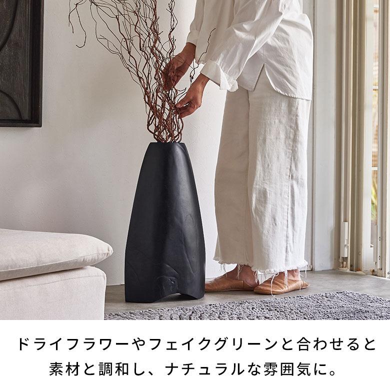 フラワーベース 木製 花瓶 大きい 黒 チーク材 造花 フェイクグリーン ブラック オブジェ ディスプレイ おしゃれ 北欧 リゾート 雑貨 インテリア 西海岸 14272 | ブランド登録なし | 08