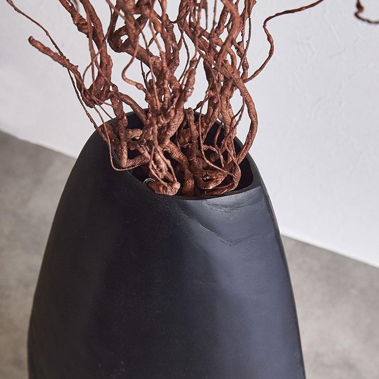 フラワーベース 木製 花瓶 大きい 黒 チーク材 造花 フェイクグリーン ブラック オブジェ ディスプレイ おしゃれ 北欧 リゾート 雑貨 インテリア 西海岸 14272 | ブランド登録なし | 09
