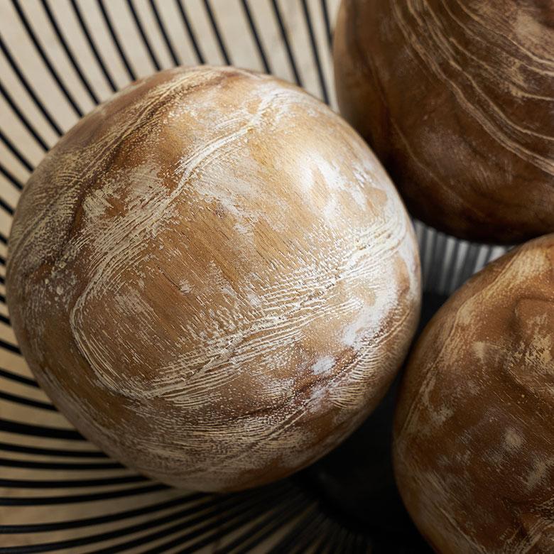 ELEMENTS ボール オブジェ 木製 ウッドボール デコレーションオブジェ