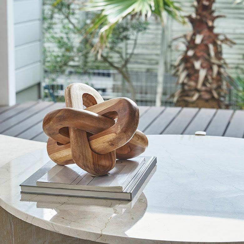 オブジェ 置物 木製 チェーンリング デコレーションオブジェ チーク材 ウッド ノット ディスプレイ おしゃれ 北欧 リゾート 雑貨 インテリア 西海岸 14274 | ELEMENTS（インテリア） | 10