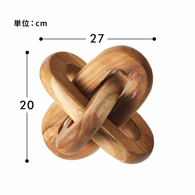 オブジェ 置物 木製 チェーンリング デコレーションオブジェ チーク材 ウッド ノット ディスプレイ おしゃれ 北欧 リゾート 雑貨 インテリア 西海岸 14274 | ELEMENTS（インテリア） | 14