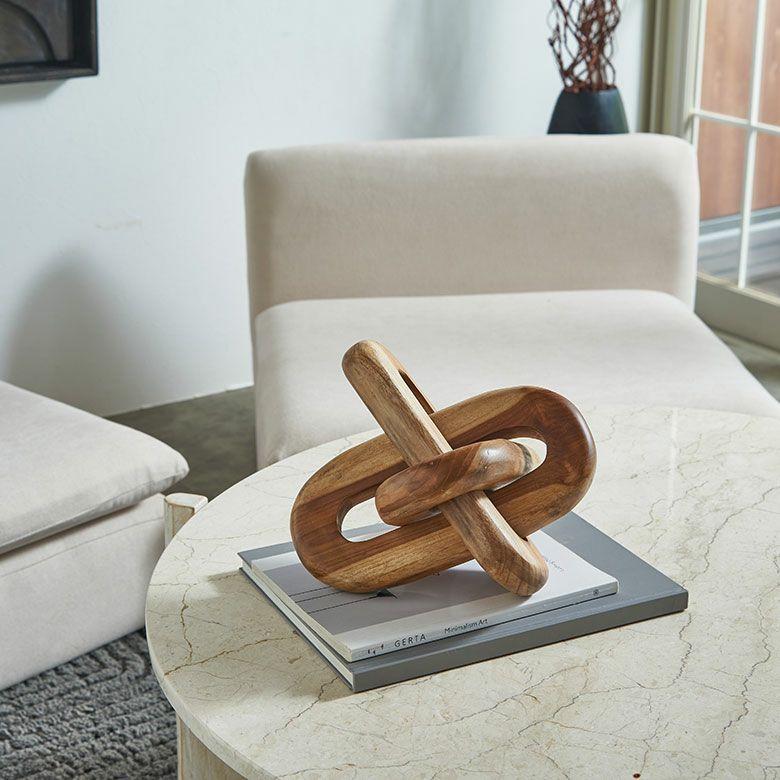 オブジェ 置物 木製 チェーンリング デコレーションオブジェ チーク材 ウッド ノット ディスプレイ おしゃれ 北欧 リゾート 雑貨 インテリア 西海岸 14274 | ELEMENTS（インテリア） | 15